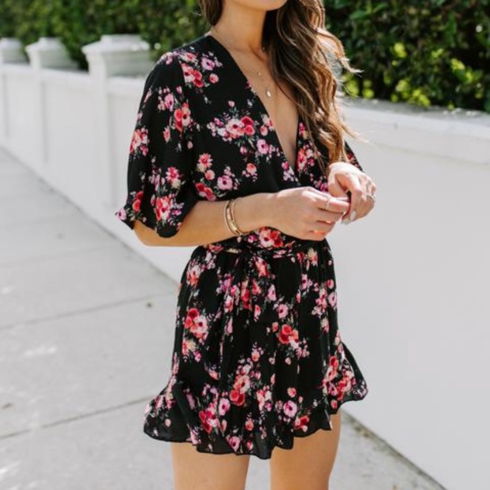 Floral Vici Dolls Romper with Ruffle Detail NWOT